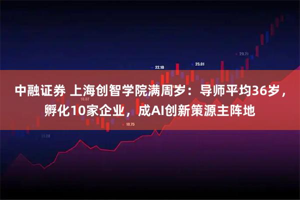 中融证券 上海创智学院满周岁：导师平均36岁，孵化10家企业，成AI创新策源主阵地